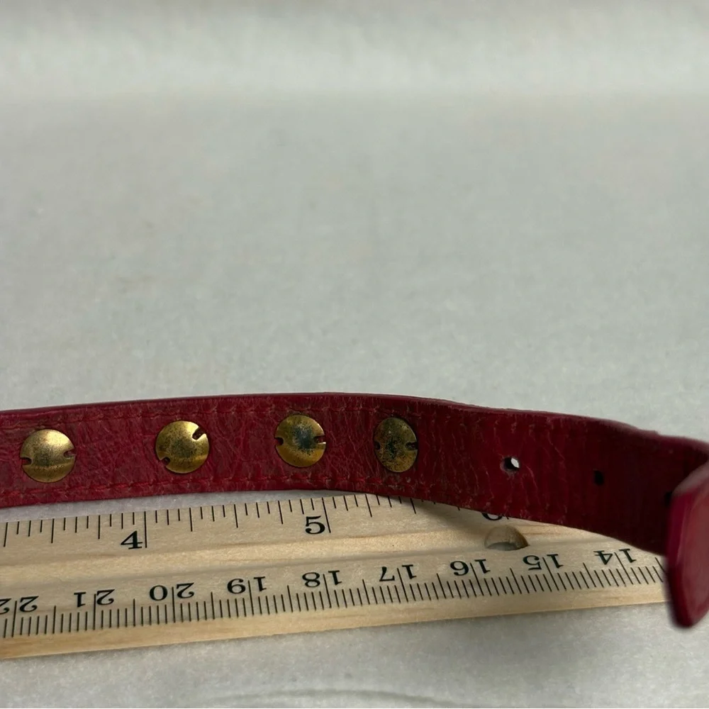 BALENCIAGA Giant Studded Leather Arena Red Bracelet